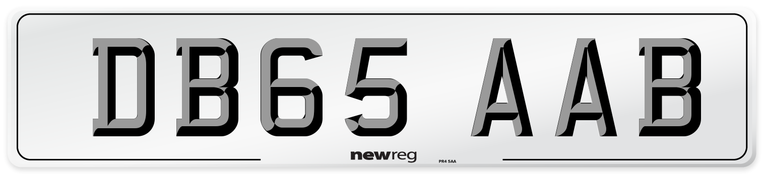 DB65 AAB Number Plate from New Reg